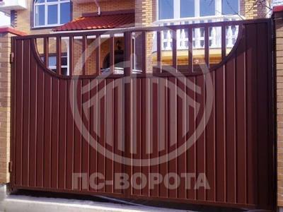 Ворота распашные с профнастилом и автоматикой
