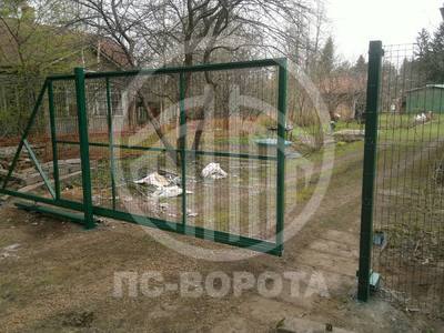 Ворота откатные из 3д сетки