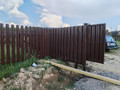 ворота из евроштакетника с калиткой, без автоматики